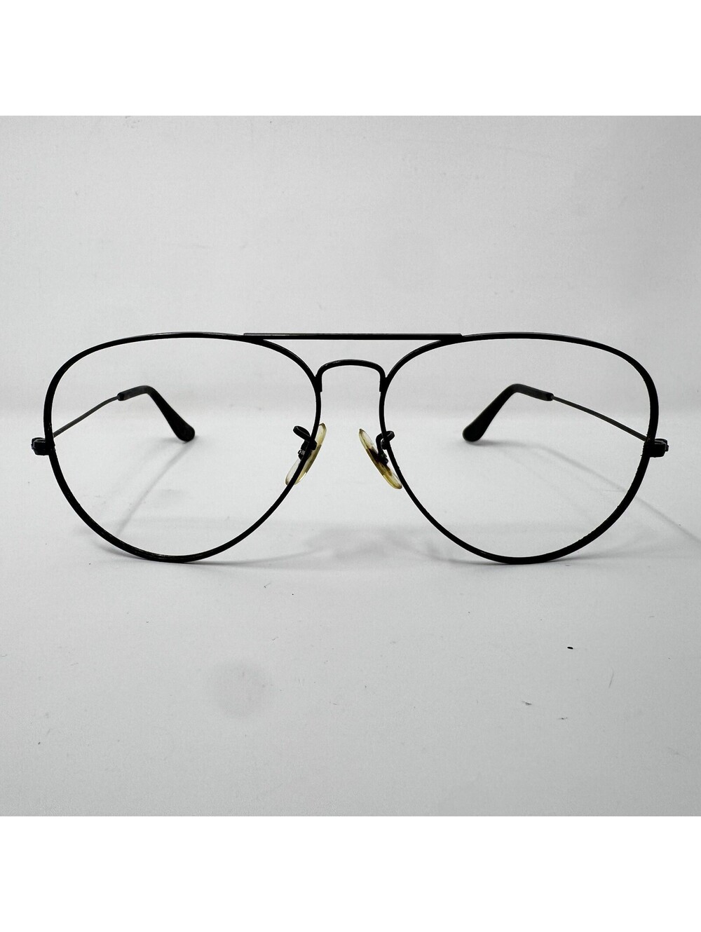 Vintage B&L Ray-Ban Black Aviator Eyeglass Frames 60-16 USA